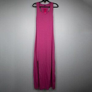 Nomad by Pajama Drama pink polka dot maxi night gown-L